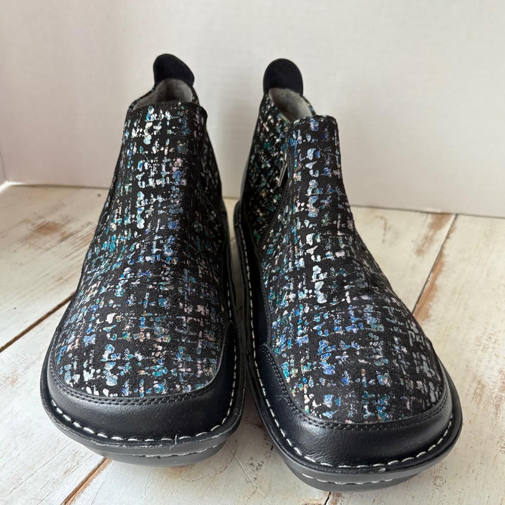 Alegria tweed Nell slip-on ankle boot leather comfort shoe PG Lite sz 41 EUC - Picture 4 of 13